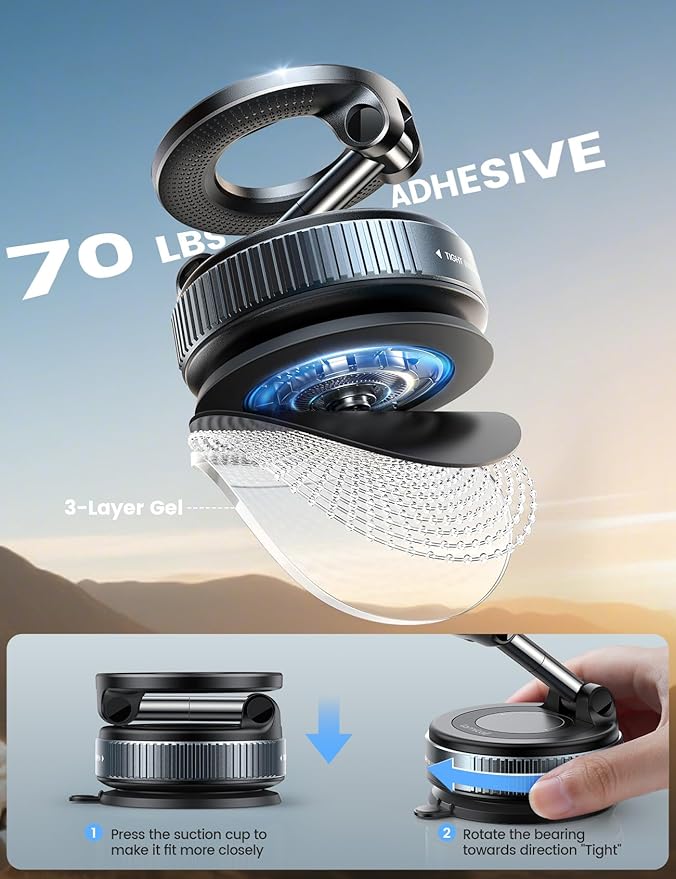 Support Téléphone UltraProlink Fixation Magnétique Universelle 360° pour Tous Vos Téléphones – Image 4