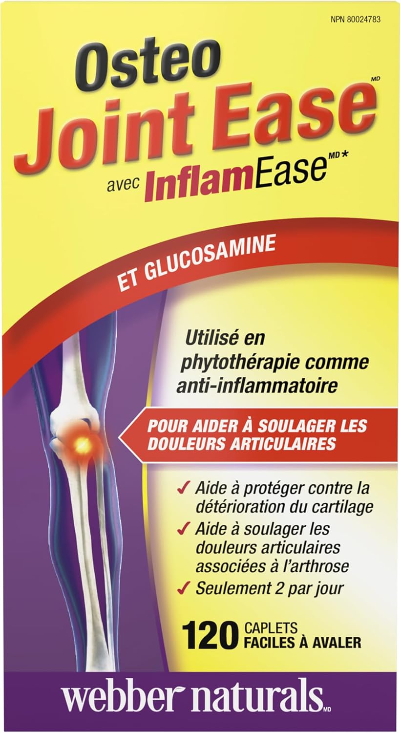 Webber Naturals Osteo Joint Ease Glucosamine InflamEase 120 Comprimés – Image 3