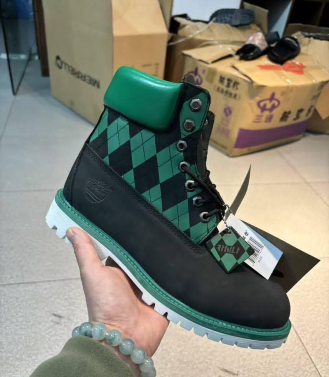 Bottes Timberland Originales Homme en cuir premium vue latérale
