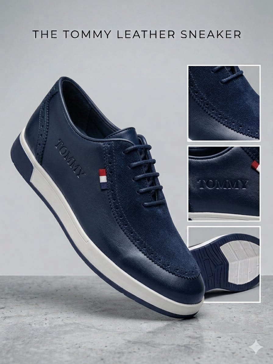 Chaussures Tommy Leather Sneaker Cuir 40 à 46 Baskets Casual Chic Tommy Hilfiger