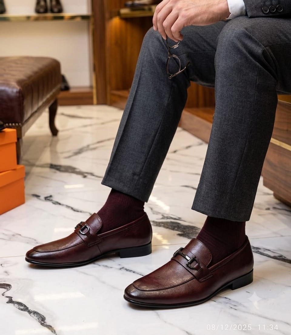 Vue arrière des chaussures Bata Black Label en cuir texturé