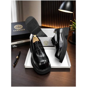 Derby Versace Cuir Verni Semelle Plateforme Carrée 40-46