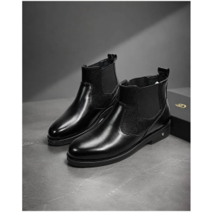 Chelsea Boots Homme Noir Cuir Semelle Souple Pointure 40 à 46