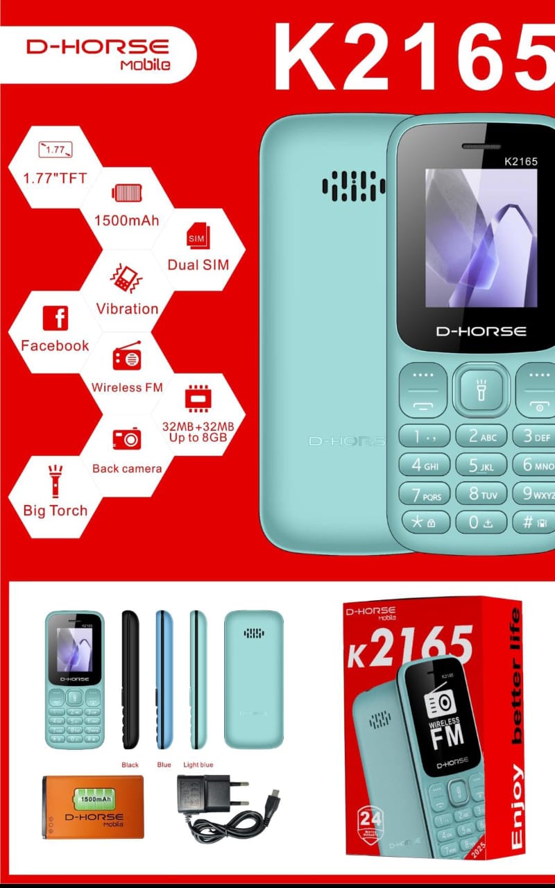 Téléphone D-Horse K2165 Double SIM FM 1500mAh 32Mo 8Go