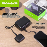 Power Bank Calus Fast309 30000mAh 22.5W Câbles Intégrés USB-C Lightning LED