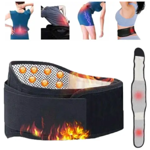 Ceinture Lombaire Auto-Chauffante Tourmaline Magnétique Noir Réglable