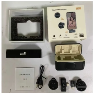 Micro Bouton SX21 Sans Fil Lavalier 2-en-1 Réduction Bruit 30m iOS Android