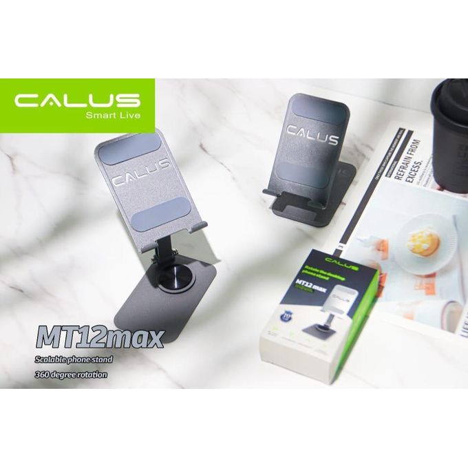 Support Téléphone Calus MT12 Métal Rotatif 360° Pliable Bureau