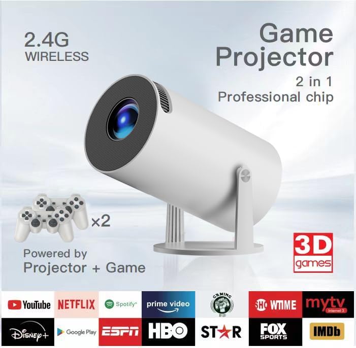 Projecteur X10 Plus 4K Portable Rétro Gaming Android 11 500 Jeux intégrés – Image 2