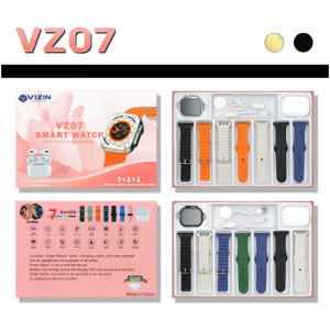 Coffret Cadeau Montre Connectée VZ07 + Écouteurs Bluetooth + 7 Bracelets