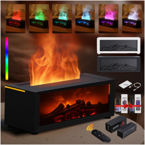 Diffuseur Aromathérapie Avec Télécommande Effet Flamme 3D LED 150ml