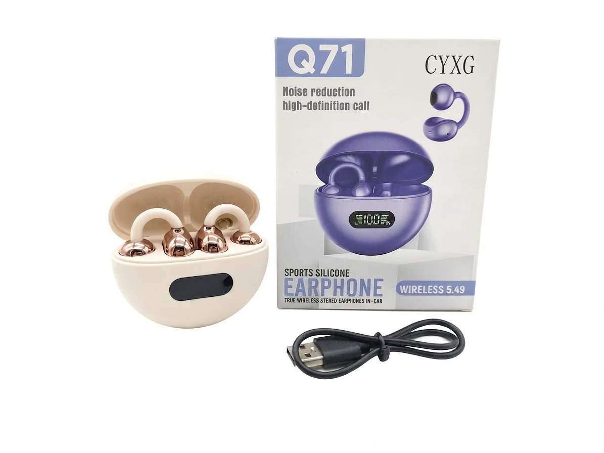 Écouteurs CYXG Q71 Open-Ear Clip Bluetooth 5.4 LED Réduction Bruit – Image 2