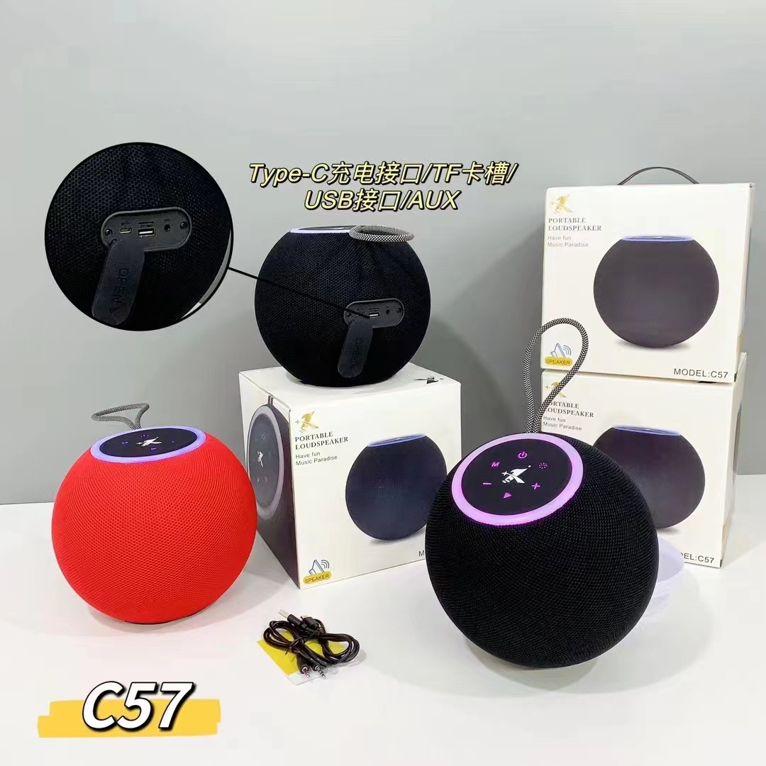 Enceinte Bluetooth C57 Pro 30W Bass Sphère RGB Portable – Image 6