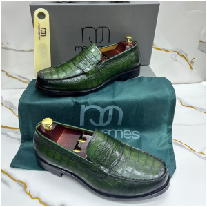 Sneakers Mac James Original Cuir Patine 40-46 Vert Noir