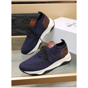 Berluti Eto'o Originale Shadow Knit Leather Sneakers Bleu Marine Marron 40-46