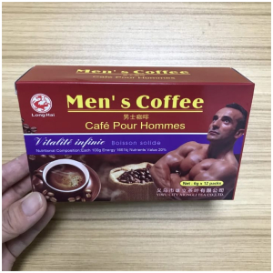 Men's Coffee Café Long Hai Homme Mélange Maca Ginseng 12 Sachets
