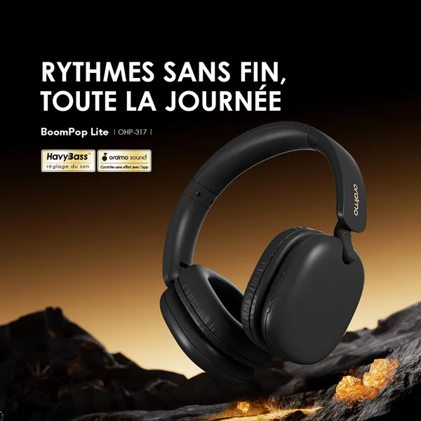Casque Oraimo BoomPop Lite ENC ORIGINAL Bluetooth 5.3 Autonomie 65h – Image 3