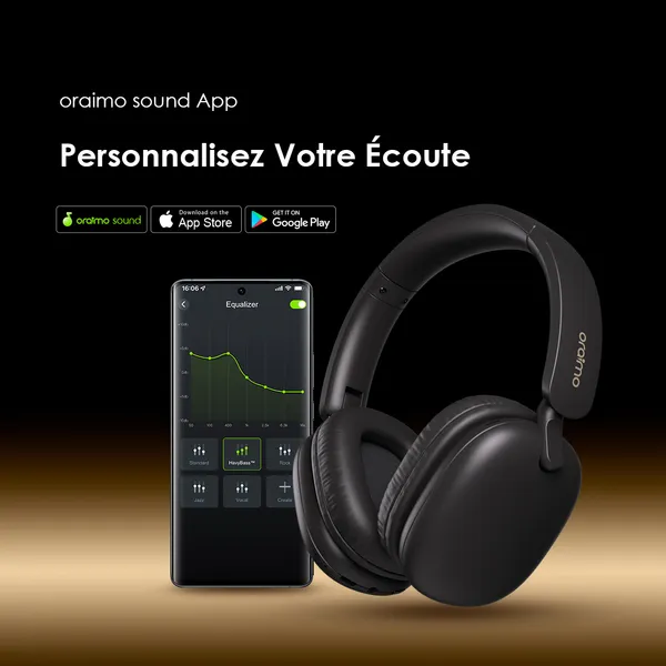 Casque Oraimo BoomPop Lite ENC ORIGINAL Bluetooth 5.3 Autonomie 65h