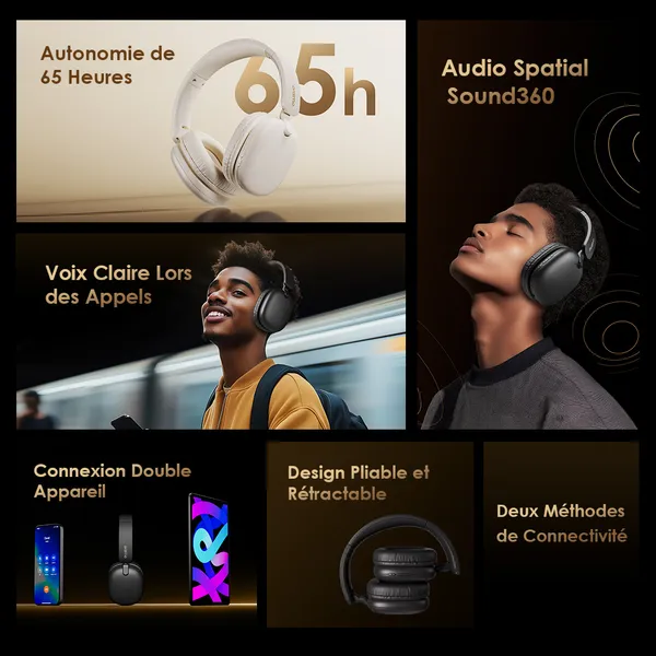 Casque Oraimo BoomPop Lite ENC ORIGINAL Bluetooth 5.3 Autonomie 65h – Image 4