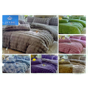 Ensemble Couette Velours 3 Places Complet Drap Housse 4 Taies
