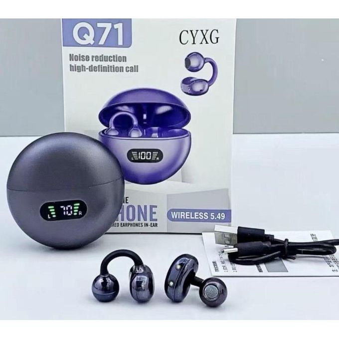 Écouteurs CYXG Q71 Open-Ear Clip Bluetooth 5.4 LED Réduction Bruit