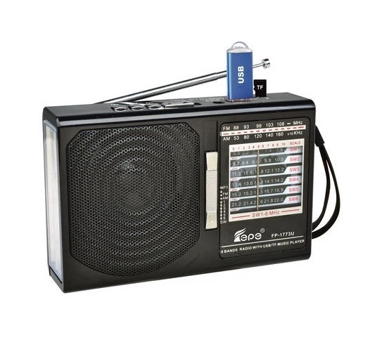 Radio Portable Fepe FP-1773U FP-1775U FM AM SW USB TF Rechargeable