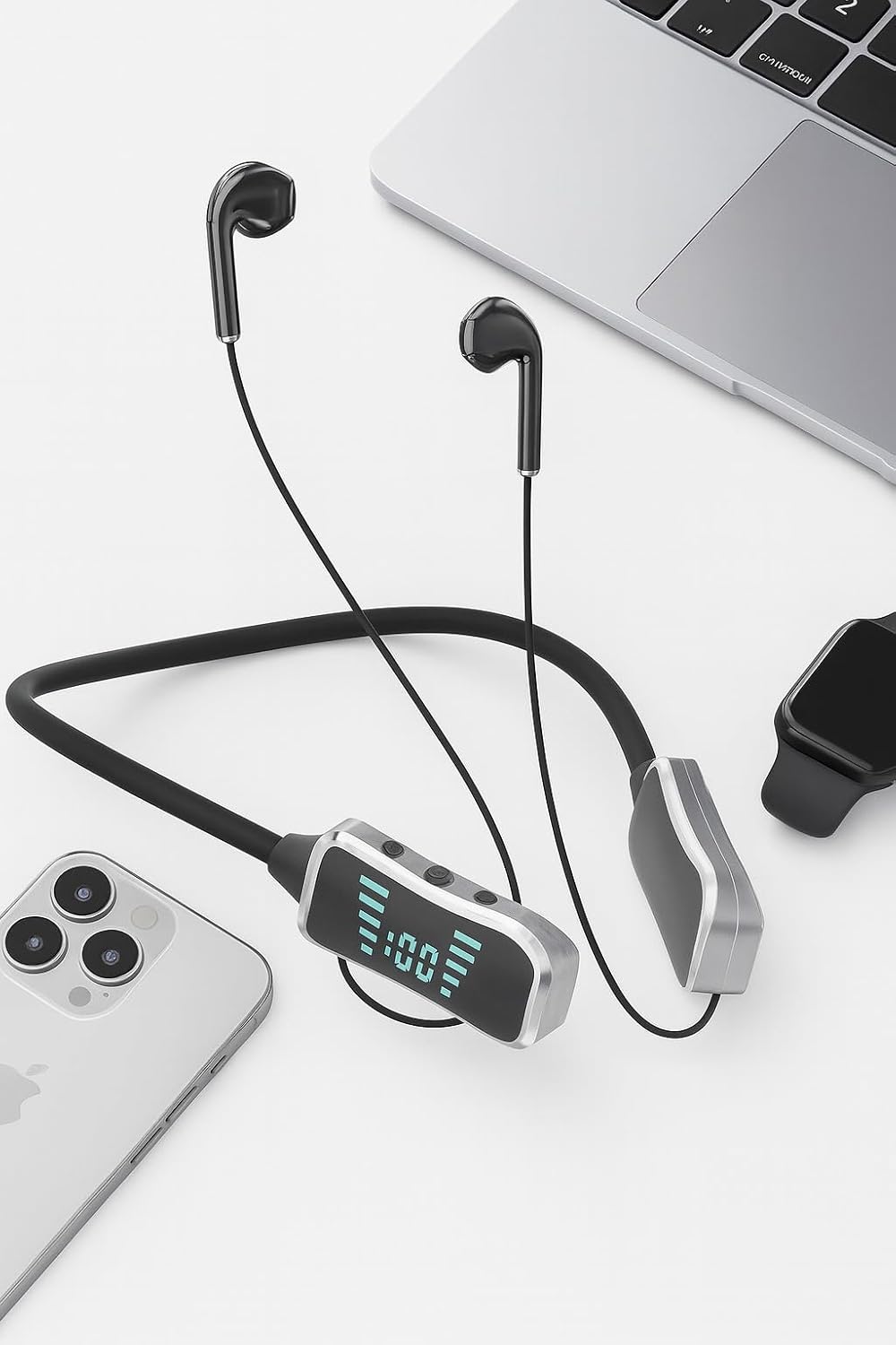 Écouteurs Tour de Cou KL50 Bluetooth 48h LED Carte TF – Image 3