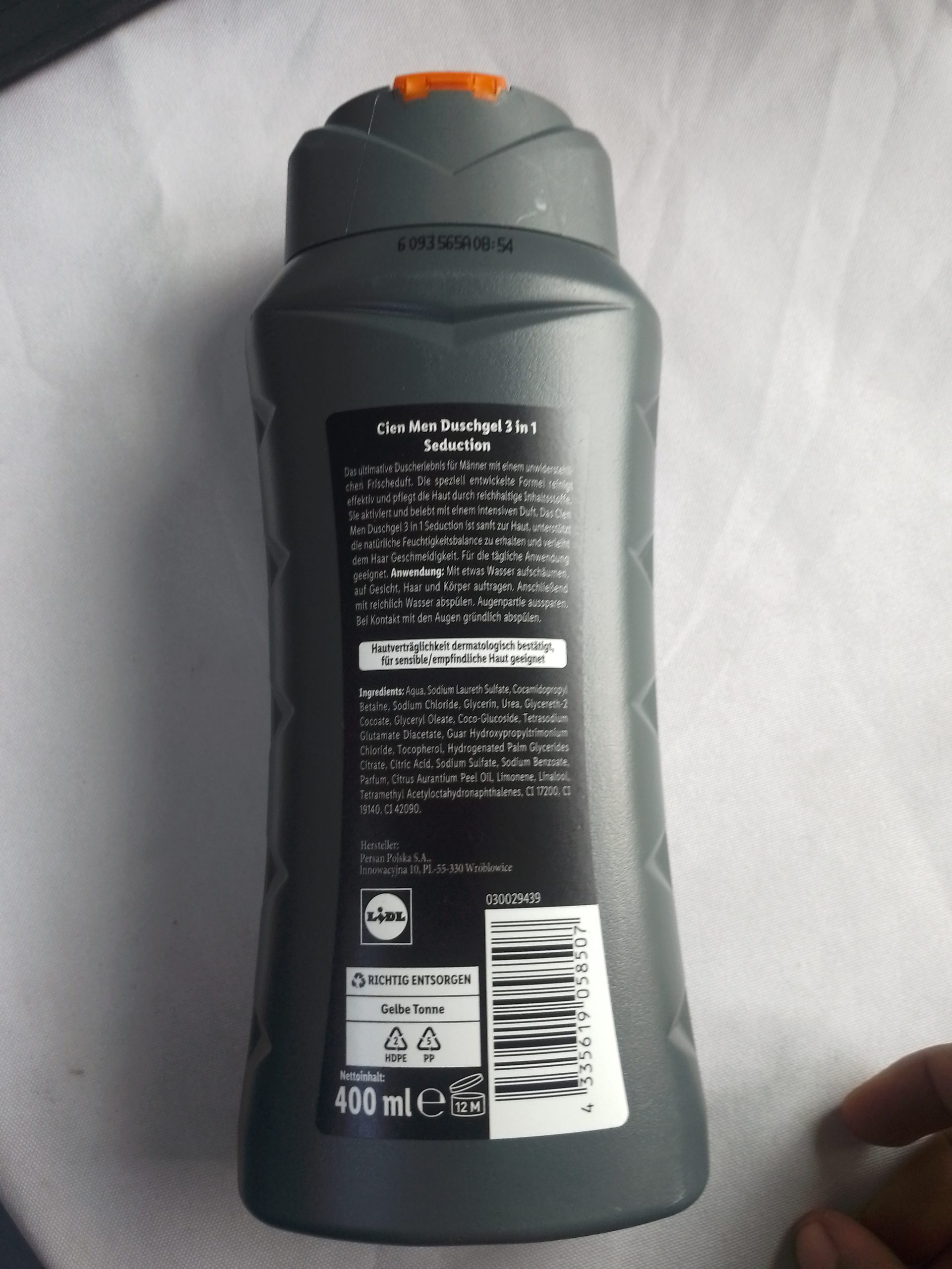 Gel Douche Cien Men Seduction 3-en-1 400ml Vegan – Image 2