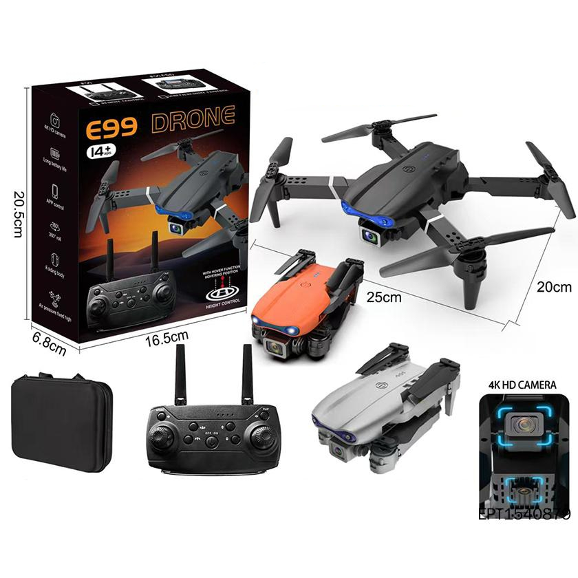 Drone Pliable E99 Caméra 4K WiFi Quadricoptère Débutant