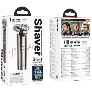 Rasoir Électrique Rotatif Hoco HP39 3 Têtes Flottantes 60 Min USB-C