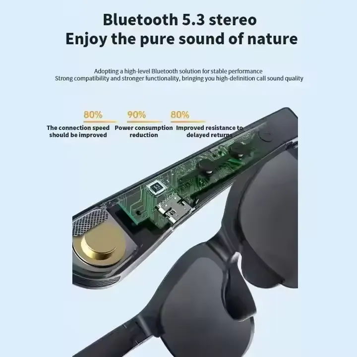 Lunettes Audio Bluetooth XG88 Polarized Noir Open-Ear – Image 3