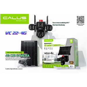 Caméra de Surveillance Solaire Calus VC22-4G Triple Objectif 4K