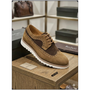 Berluti Original Richelieu Brogue Daim Marron Semelle Blanche 40-46
