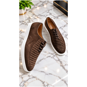 Zara Original Baskets Basses Homme Daim Marron Semelle Blanche 40-46