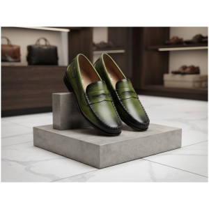 Clarks Original Mocassins Homme Vert Foncé Penny Loafer 40-46