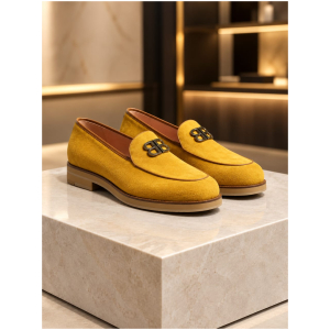 Balenciaga Mocassins Jaunes Daim Ornement Doré 40-46